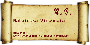 Mateicska Vincencia névjegykártya